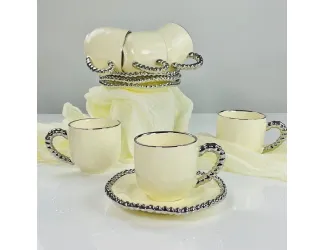 Набор чайных пар на 6 персон 12 предметов 240мл Lenardi 305-321 жёлтый