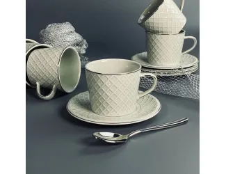 Набор чайных пар на 6 персон 12 предметов 220мл Lenardi 305-339