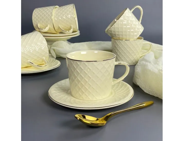 Набор чайных пар на 6 персон 12 предметов 220мл Lenardi 305-340