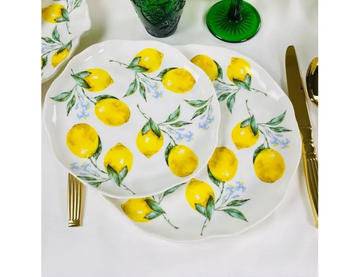 Набор из 6 тарелок 20х2см Lenardi Лимоны 305-496