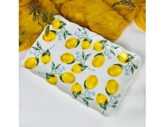 Прямоугольное блюдо 30,5х20х3см Lenardi Лимоны 305-502