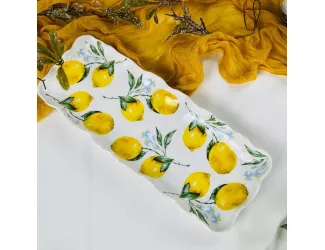 Прямоугольное блюдо 33х13х3см Lenardi Лимоны 305-503