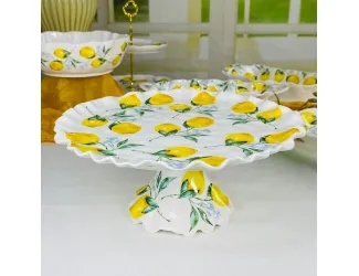 Блюдо 29х13см на ножке Lenardi Лимоны 305-504