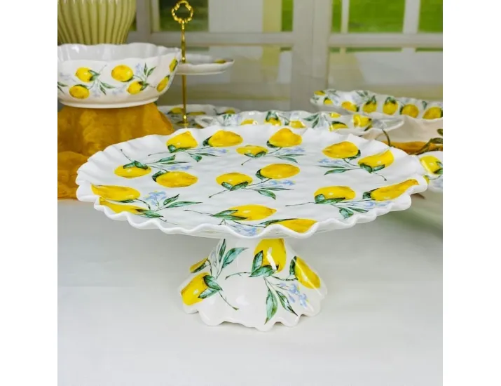 Блюдо 29х13см на ножке Lenardi Лимоны 305-504