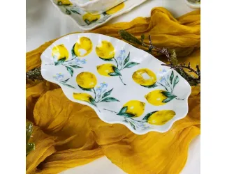 Овальное блюдо 19х10,5х2,5см Lenardi Лимоны 305-508