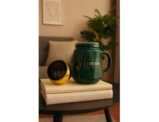 Кружка 520мл с крышкой  Lenardi 315-036 зелёный