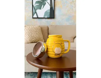 Детская кружка 470мл с крышкой в под.уп. (х36)Фарфор