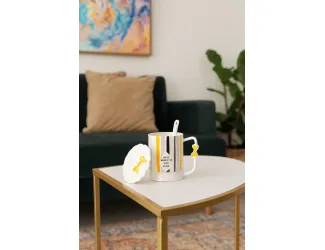 Кружка 400мл с крышкой и ложкой Lenardi 315-051