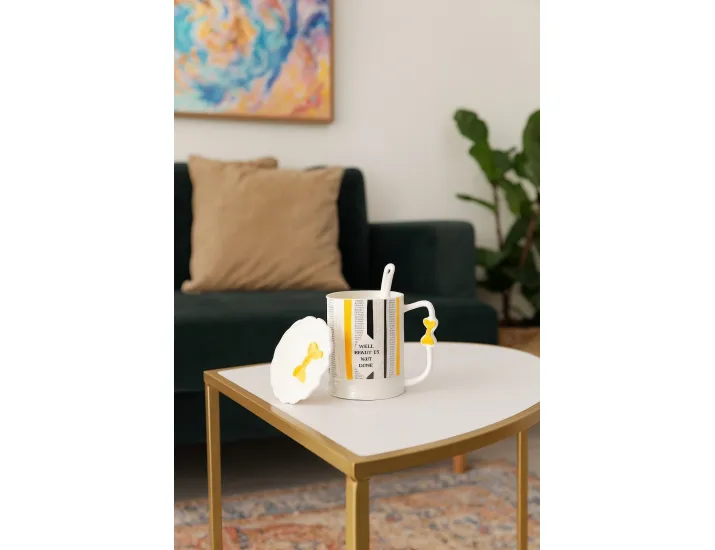 Кружка 400мл с крышкой и ложкой Lenardi 315-051