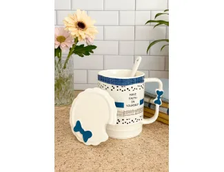 Кружка 400мл с крышкой и ложкой Lenardi 315-052