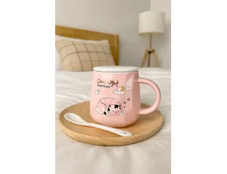 Детская кружка 420мл с крышкой и ложкой 315-053