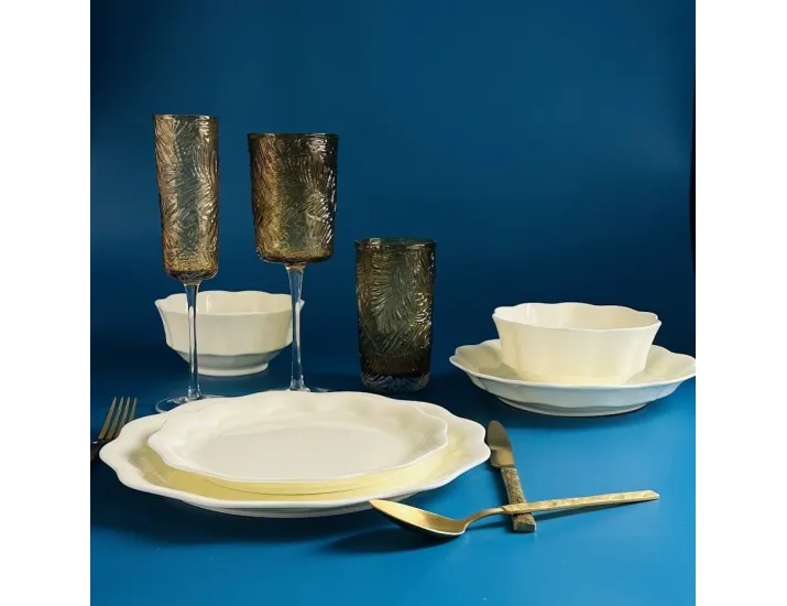 Обеденный сервиз на 6 персон 24 предмета Lenardi Экрю 555-125