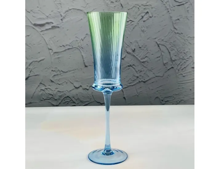 Набор фужеров для шампанского 6шт 180мл Lenardi 584-007 голубой