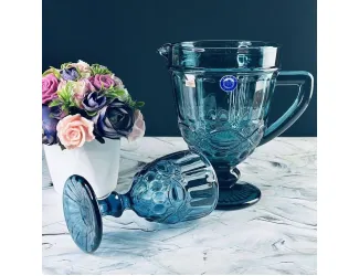 Набор графин 1000мл и 6 стаканов 250мл Lenardi 588-434 синий