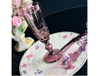 Набор фужеров для шампанского 6шт 170мл Lenardi 588-442 бордовый