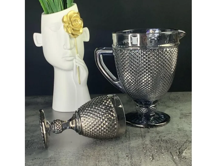 Набор графин 1000мл и 6 стаканов 240мл Lenardi 588-497 чёрный