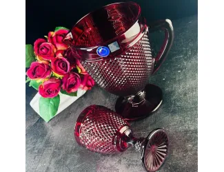 Набор графин 1000мл и 6 стаканов 240мл Lenardi 588-509 красный