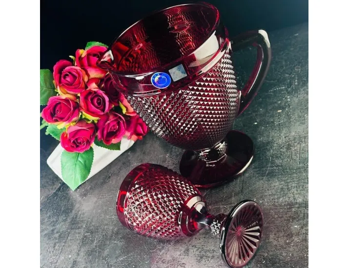 Набор графин 1000мл и 6 стаканов 240мл Lenardi 588-509 красный