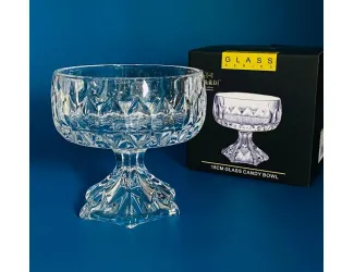 Конфетница 15см на ножке в под.уп.(х12)Стекло