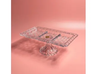 Прямоугольная менажница 32х18,5х12см на ножке Lenardi 588-698