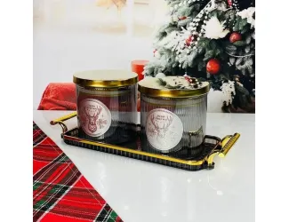 Набор из 2 банок для сыпучих продуктов 650мл. на подносе Lenardi 588-725