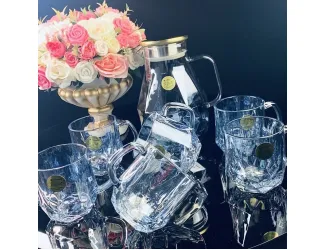 Набор кувшин-заварник 1,9 л  и 6 кружек 350 мл Lenardi 589-014 голубой