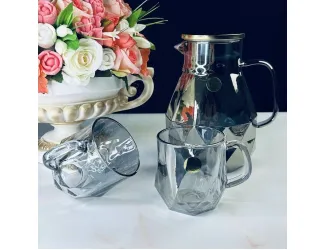 Набор кувшин-заварник 1,9 л и 6 кружек 350 мл Lenardi 589-029 серый