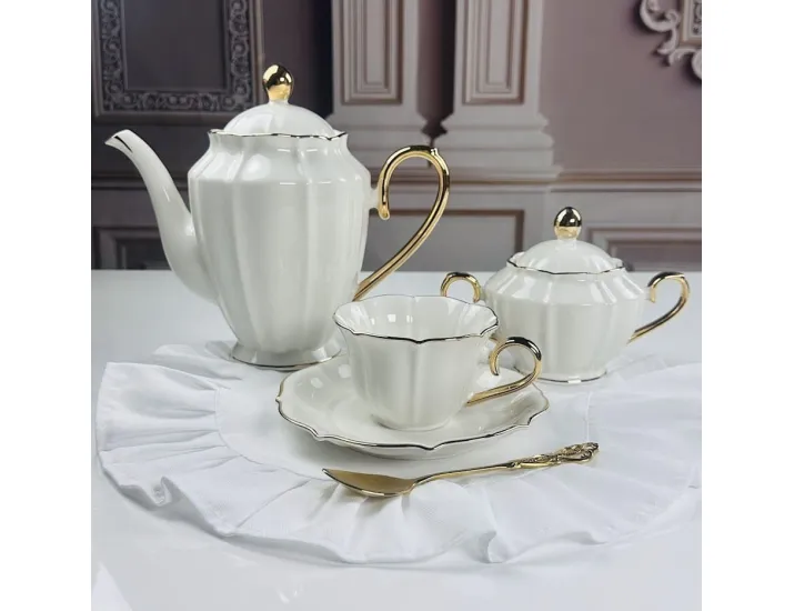 Чайный сервиз на 6 персон 16 предметов 230мл Lenardi Камелия 666-411