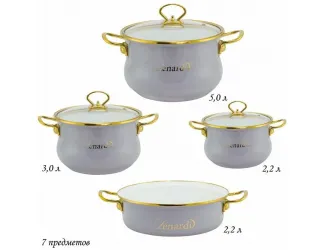 Набор эмалированной посуды из 7 предметов Lenardi Miguel 776-030 серый
