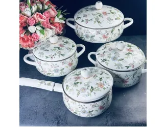 Набор эмалированной посуды из 8 предметов Lenardi Magnolia 776-064