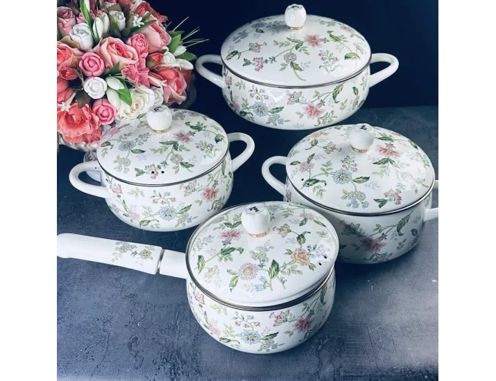 Набор эмалированной посуды из 8 предметов Lenardi Magnolia 776-064