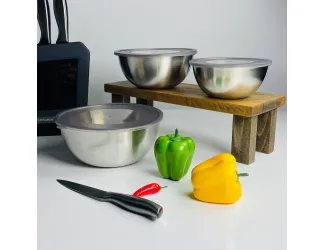 Набор из 3 мисок/салатников 16/19/21см с крышками Lenardi 910-016