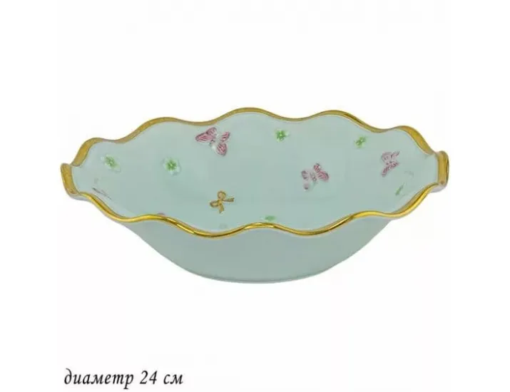 Салатник 24см Lenardi Бабочки ментол 144-428