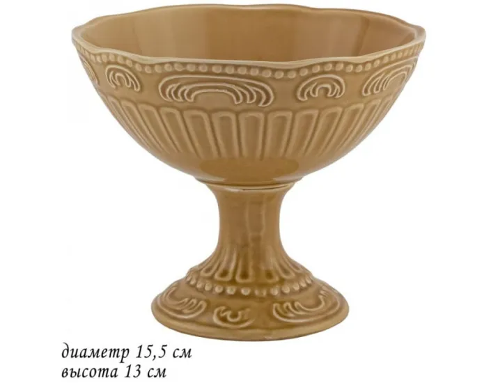 Конфетница но ножке 15,5см Lenardi Бавария карамель 110416