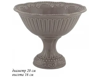 Фруктовница на ножке 20см Lenardi Бавария серый 110447