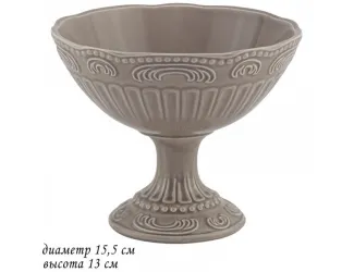 Конфетница на ножке 15,5см Lenardi Бавария серый 110448