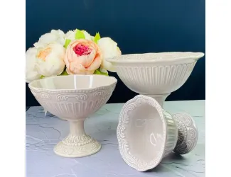 Конфетница на ножке 15,5см Lenardi Бавария розовый 110464