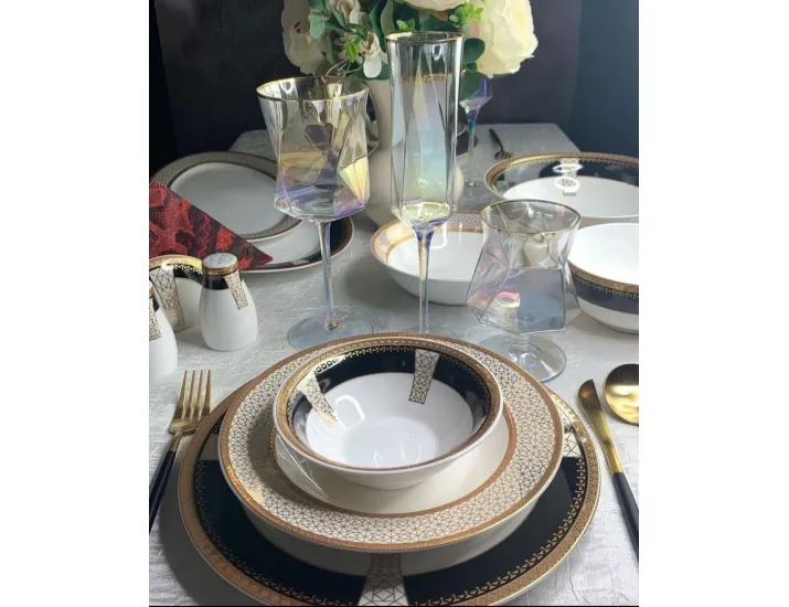 Набор тарелок 6шт 27см Lenardi Black Baccara 205-006