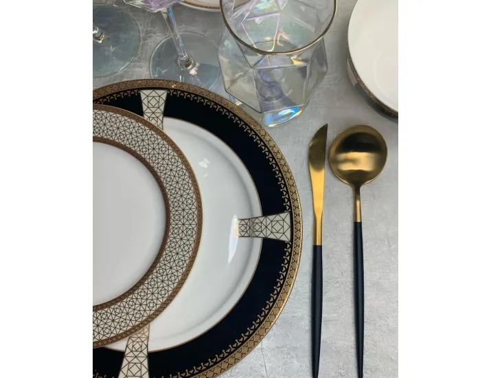 Набор тарелок 6шт 27см Lenardi Black Baccara 205-006