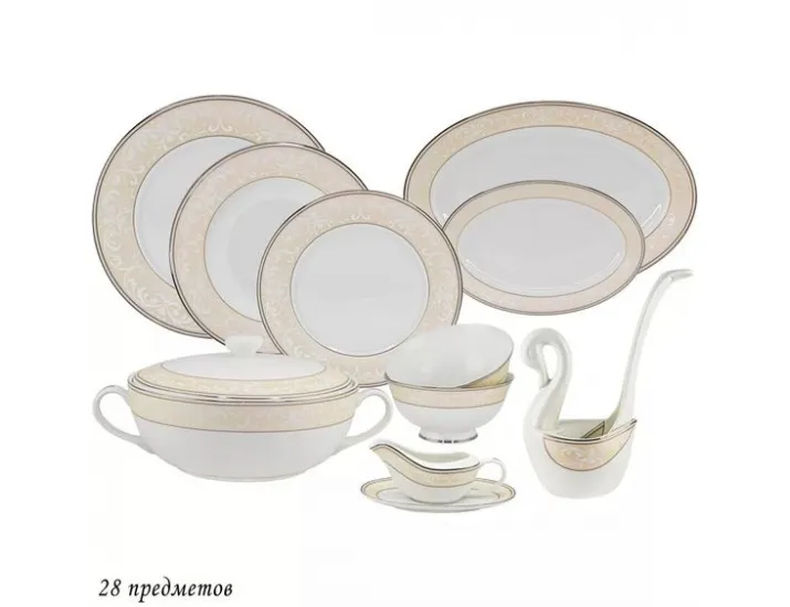 Обеденный сервиз на 6 персон 28 предметов Lenardi Джульетта 145-349
