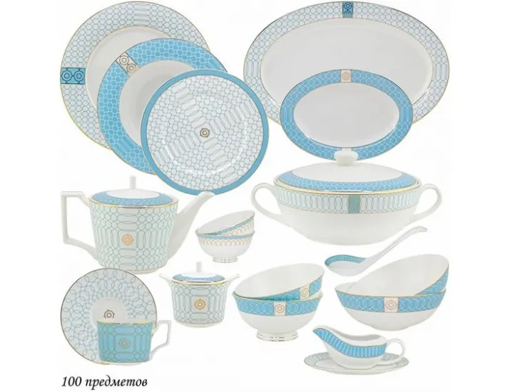 Чайно-столовый сервиз на 12 персон 100 предметов Lenardi Тиффани 145-302
