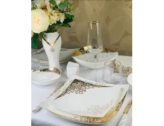 Чайно-столовый сервиз на 12 персон 93 предмета Lenardi Золотой орнамент 145-102