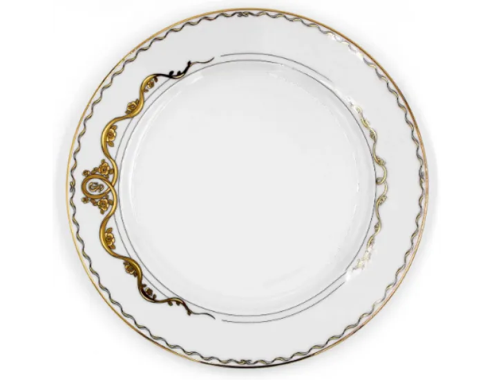 Тарелка 19см Rudolf Kampf Роза и лента 30см декор 2274 золото 02110329-2274