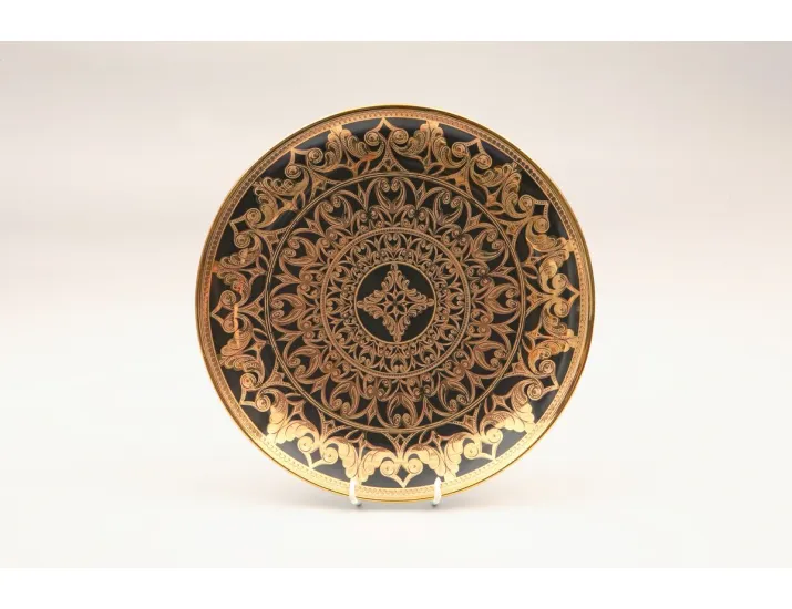 Блюдце  Rudolf Kampf  Александрия 16,5 см, черный с золотом 02110518-2283