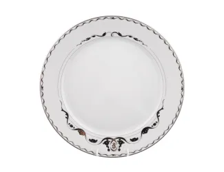 Блюдо круглое 30см Rudolf Kampf Роза и ленты декор 2275 платина 02111333-2275k