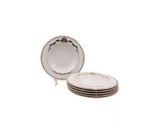 Набор тарелок глубоких Rudolf Kampf Роза и ленты 6шт 22.5см декор 2274 золото 02160223-2274