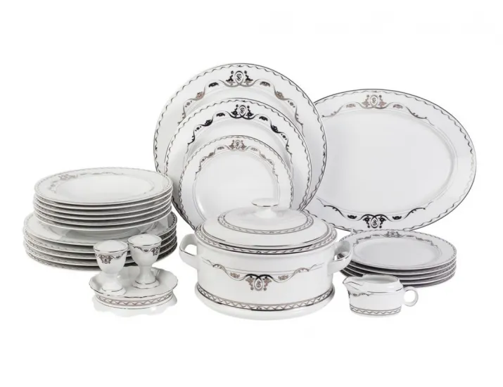 Сервиз столовый Rudolf Kampf Роза и ленты 25 предметов 6 персон Савио декор 2274 золото