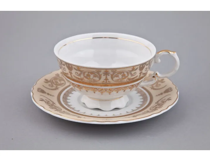 Чайная пара 200мл Национальные традиции декор 238C, жёлтый в подарочной упаковке