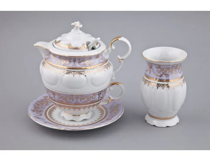 Подарочный набор чайный Rudolf Kampf 1 персона 6 предметов, Национальные традиции 238A, фиолетовый 07140824-238Ak