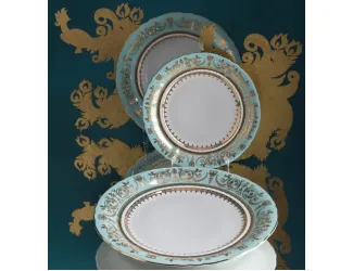 Набор тарелок 18шт Rudolf Kampf  Национальные традиции 238B бирюзовый 07160119-238B